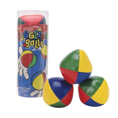 Schylling Classic Juggling Balls - Colorful Vinyl Toss-and-Catch Balls with Bead Filling - Includes 3 Balls and Instructions - Ages 5 and Up - Three Piece Set