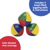 Schylling Classic Juggling Balls - Colorful Vinyl Toss-and-Catch Balls with Bead Filling - Includes 3 Balls and Instructions - Ages 5 and Up - Three Piece Set view 3