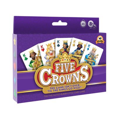 PlayMonster Five Crowns  The Game Isn't Over Until the Kings Go Wild!  5 Suited Rummy-Style Card Game  For Ages 8+