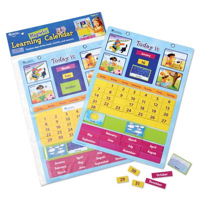 Learning Resources Magnetic Learning Calendar, 51 Magnetic Pieces & Calendar, Measures 12" x 16-1/2", Back to School Supplies,Teacher Supplies for Classroom