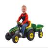 Peg Perego John Deere Farm Tractor and Trailer Pedal Tractor, Green view 1