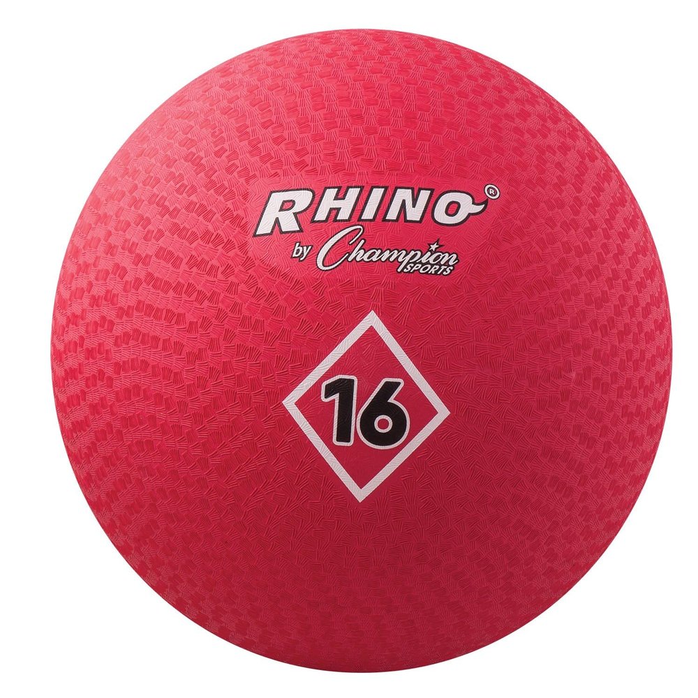 Champion Sports 16 Inch Playground Ball Durable 2-Ply Kickball with Textured Grip - Red