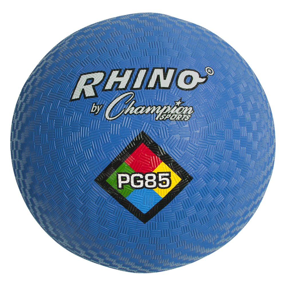 Champion Sports Rhino Playground Balls 8.5"D - Two Ply, Nylon Wound, BLUE