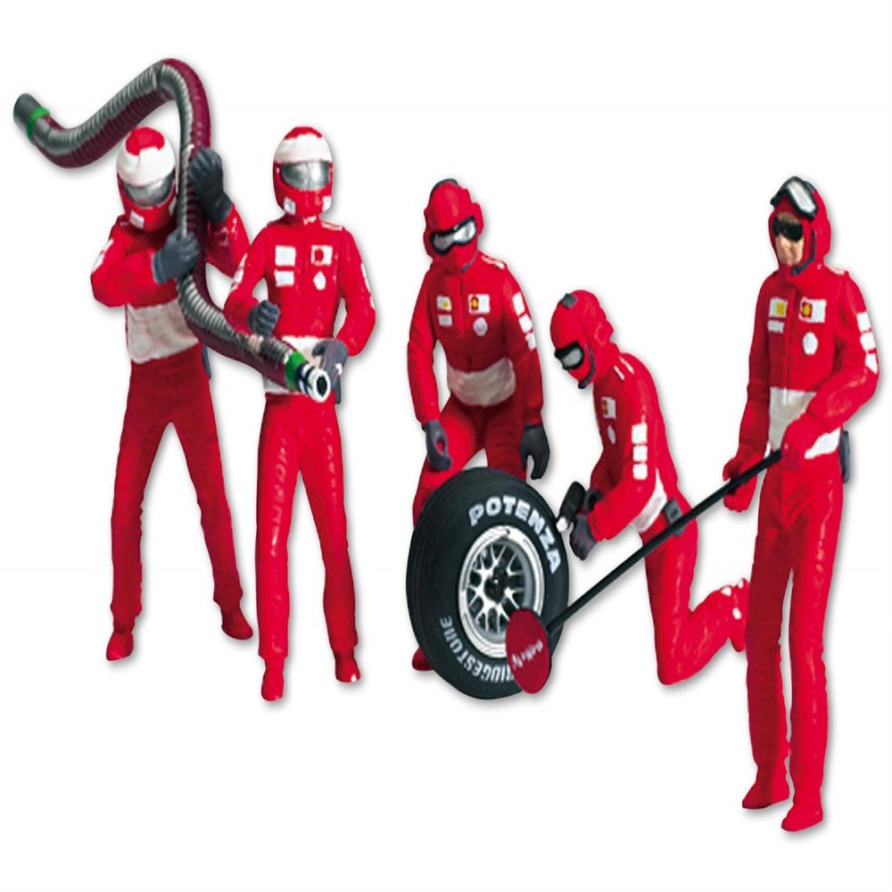 Carrera 21131 Mechanics Figure Set (5 Red/Silver) 1:32 Slot Car Accessory