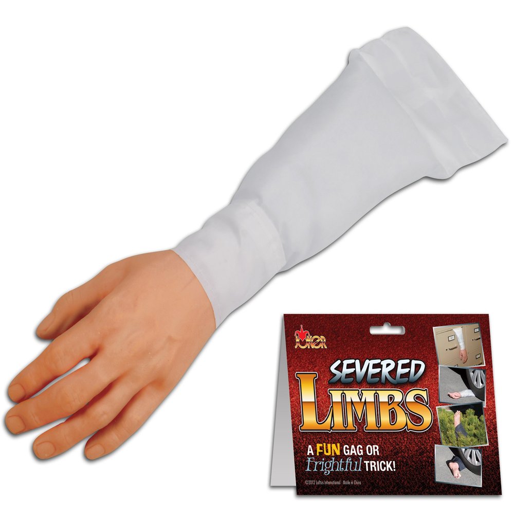 Joker Surprising Realistic Severed Arm Decoration Halloween Decoration Prop, White