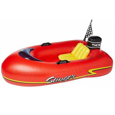SWIMLINE Inflatable Swimming Pool Float Ride-On Mattress Lounger Raft Fun Poolside Ride for Crew, Speedboat, Red, 49"