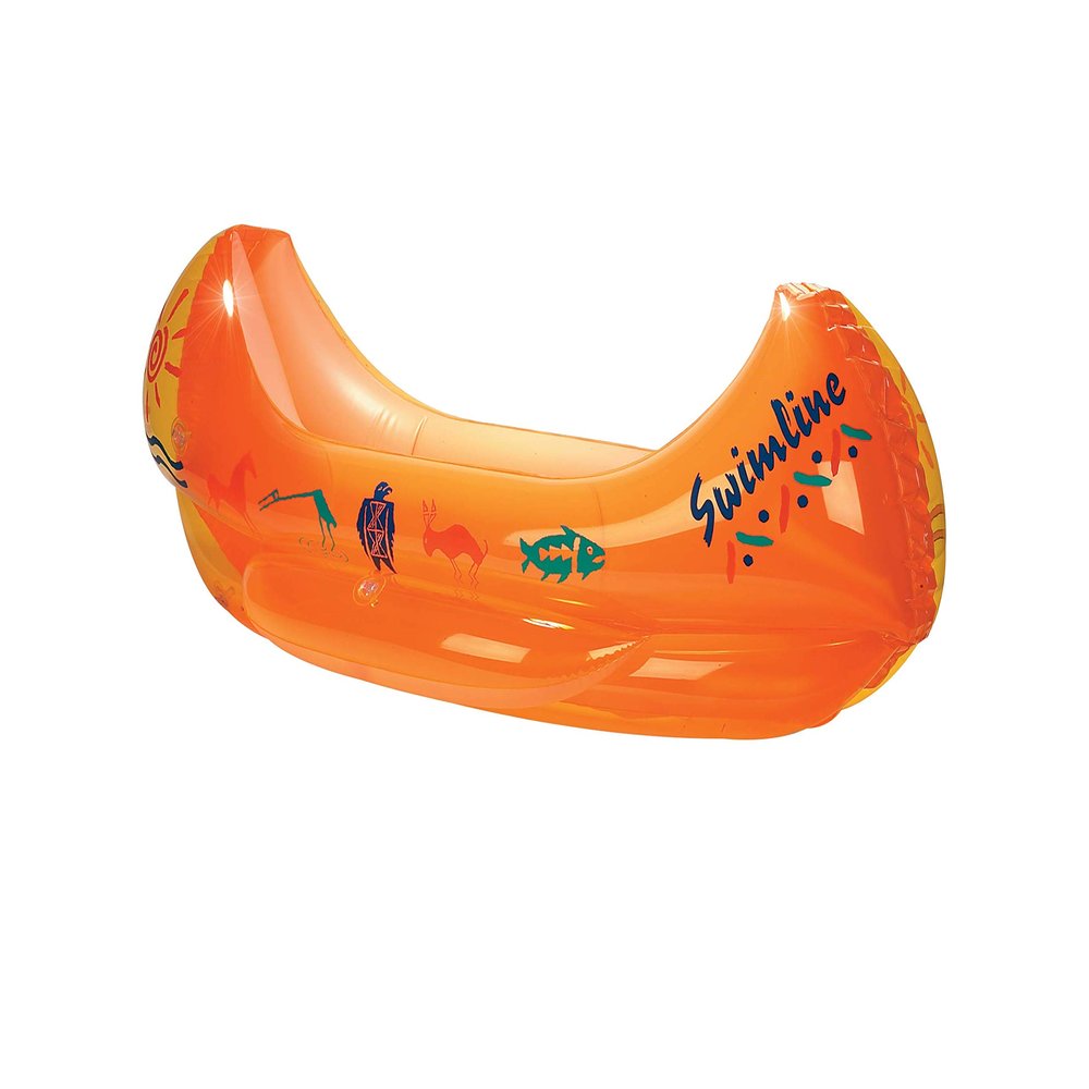 SWIMLINE Inflatable Swimming Pool Float Ride-On Mattress Lounger Raft Fun Poolside Relaxation for Crew, Canoe, Orange, 46"