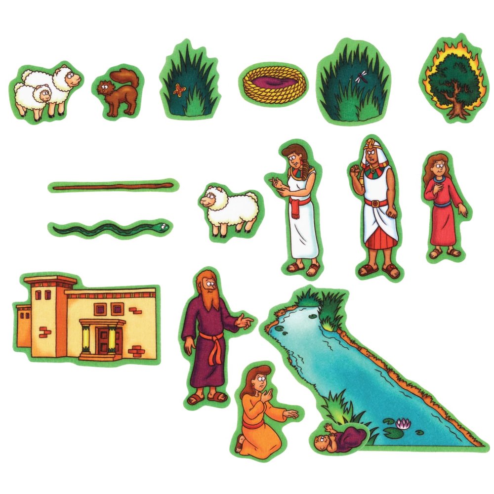 Little Folk Visuals Beginners Bible: Baby Moses Precut Felt Pieces, 17 Pieces Set