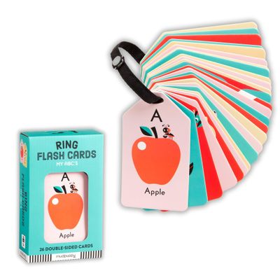 Mudpuppy My ABC's Ring Flashcards 26 Durable Double Sided Alphabet Cards And Reclosable Ring With Colorful Art For Kids Ages 1+ Perfect For Preschool Or Travel For Teachers And Parents