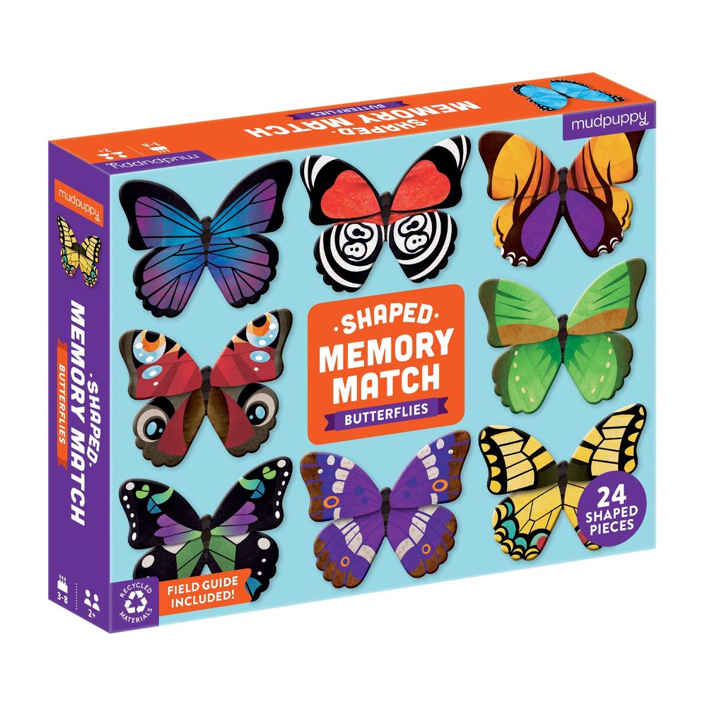 Mudpuppy Butterflies Shaped Memory Match, Multicolor
