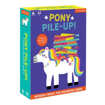 Mudpuppy Pony Pile-Up Game  Fun Childrens Games for Ages 4-10, Includes a Wooden Pony, 40 Wooden Sticks and Instructions  For 2+ Players  Develops Motor Skills, Dexterity & Hand-Eye Coordination