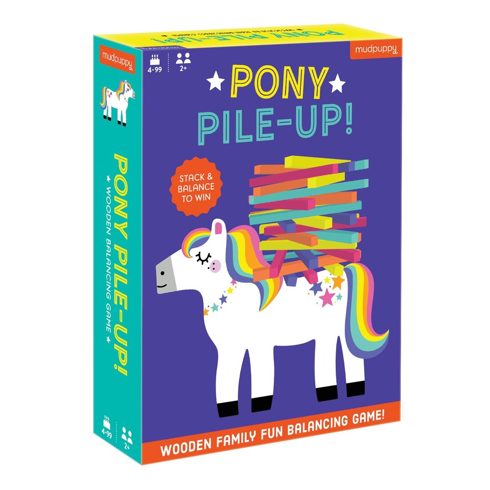 Mudpuppy Pony Pile-Up Game  Fun Childrens Games for Ages 4-10, Includes a Wooden Pony, 40 Wooden Sticks and Instructions  For 2+ Players  Develops Motor Skills, Dexterity & Hand-Eye Coordination