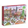Galison Michael Storrings Christmas Market 1000 Piece Puzzle from Galison - Featuring Beautiful Illustrations of a Festive Snowy Town, 27" x 20", Makes a Wonderful Gift view 1