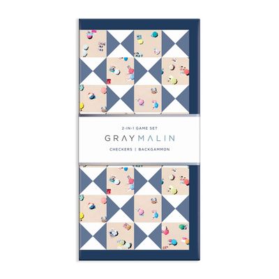 Galison Gray Malin The Beach 2 in 1 Game Set, Checkers and Backgammon Perfect for Game Night Features Iconic Gray Malin Photography, Sturdy Storage Box Included, Makes a Great Gift Idea