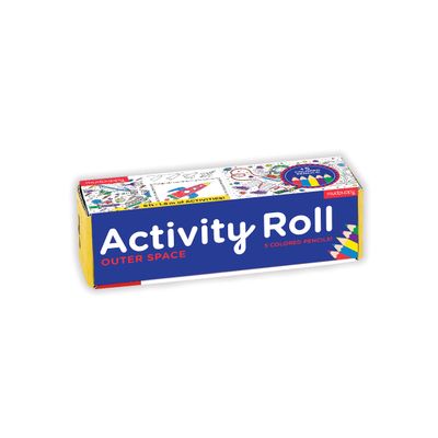 Mudpuppy Outer Space Activity Roll, Features Coloring, Mazes, spot The Difference, and More!, 5 Colored Pencils Included, The Perfect Travel Activity for Kids Ages 4-10