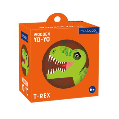 Mudpuppy T-Rex Wooden Yo-Yo with Illustrations of Prehistoric Dinosaurs for Children Ages 6 and Up