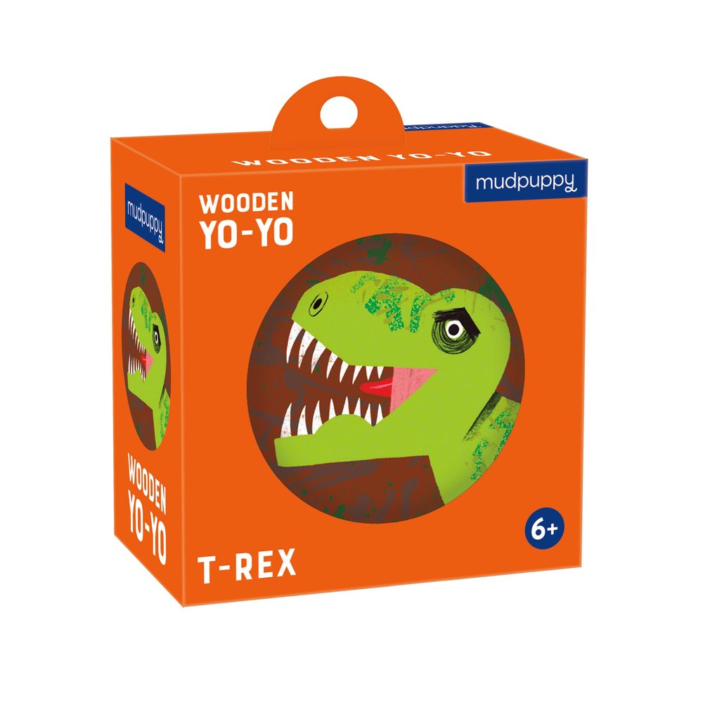 Mudpuppy T-Rex  Wooden Yo-Yo with Illustrations of Prehistoric Dinosaurs for Children Ages 6 and Up