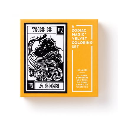 Brass Monkey This is A Sign Magic Velvet Zodiac Coloring Set from Includes 12 Zodiacs & 8 Brush-tip Markers, Zodiacs Measure 7 by 4.32", Great Gift Idea!