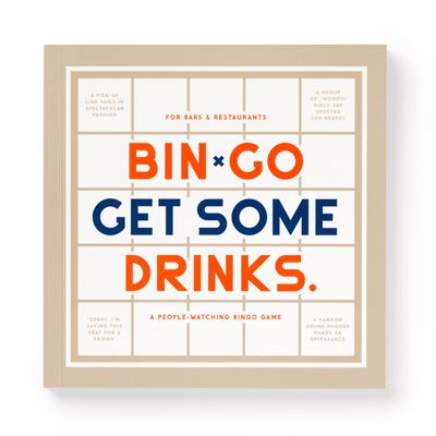 Brass Monkey Bin-go Get A Few Drinks  Game Book with Perforated People-Watching Bingo Cards for Bars and Restaurants
