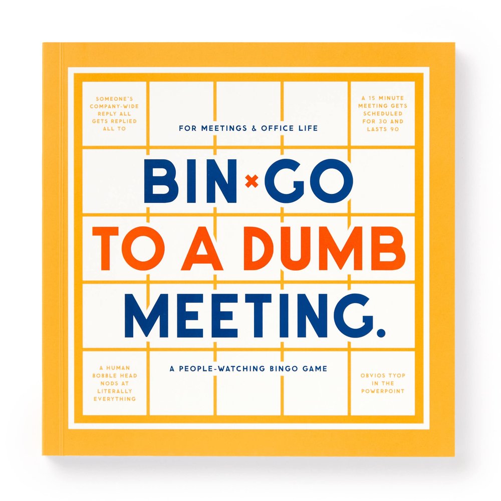 Brass Monkey Bin-go to A Dumb Meeting  Game Book with Perforated People-Watching Bingo Cards for Office Meetings and Cubicle Life