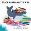 Mudpuppy Shark Stack Up  Shark Themed Wooden Balancing Game for Motor Skill and Dexterity Building for Children Ages 4 and Up, 2+ Players view 4