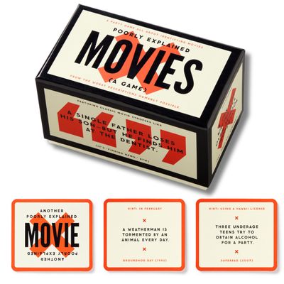 Brass Monkey Poorly Explained Movies  Party Game with 125 Cards Featuring Uniquely Terrible Descriptions of Movies, Suitable for 2-8 Players