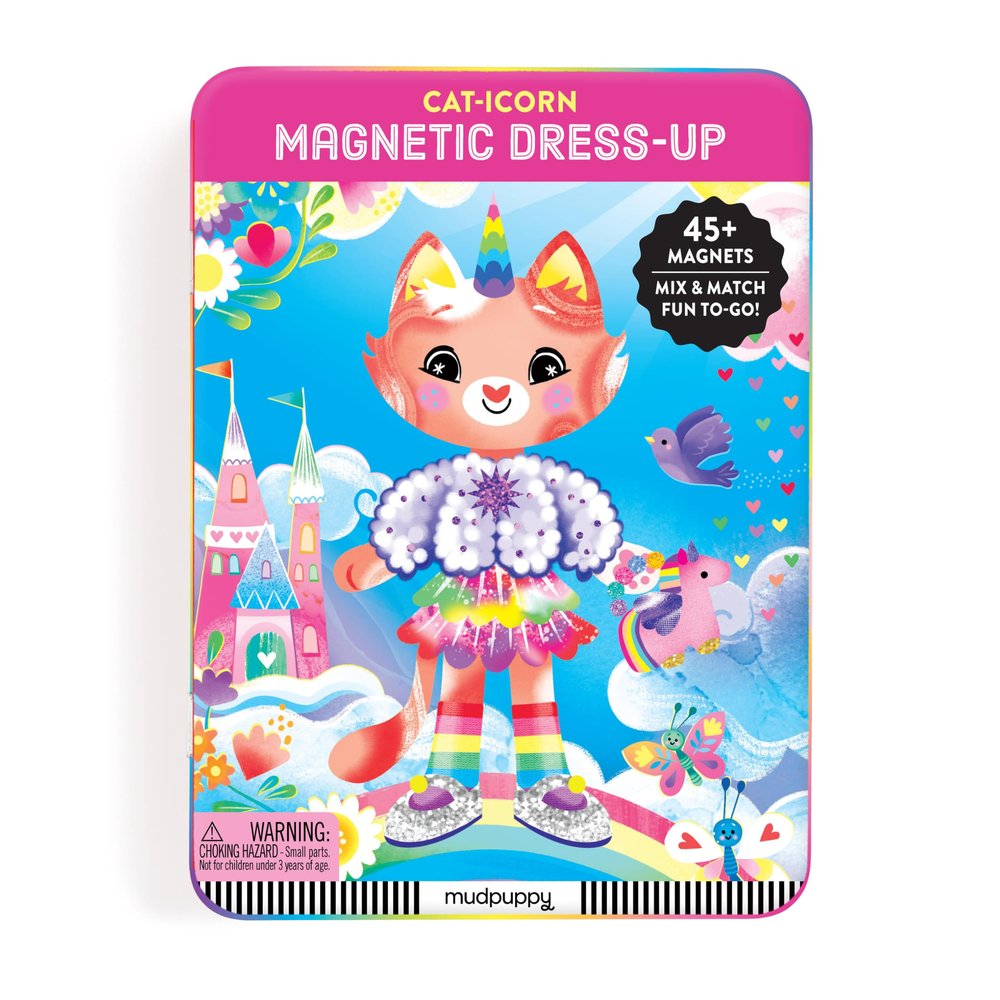 Mudpuppy - Cat-icorn Magnetic Tin Play Set for Kids