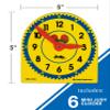 Carson Dellosa Education Carson Dellosa Mini Judy Clock Set5" x 5" Plastic Mini Clocks for Kids with Colorful Movable Gears, Minute and Hour Hands for Practice Telling Time (6 pc) view 2