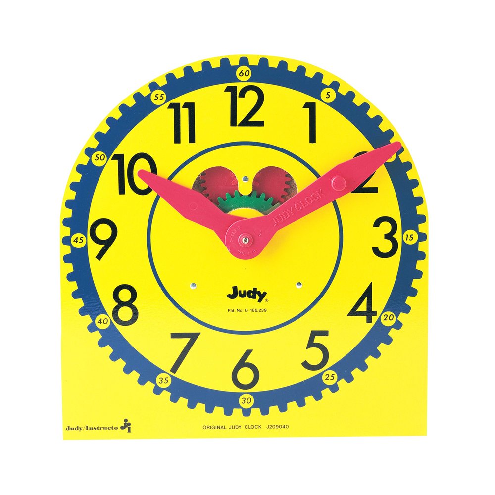 Carson Dellosa 13.5" x 13" Judy Clock, Analog Manipulative for Kids Learning to Tell Time, Circle Time Learning Center, Homeschool, and School Supplies