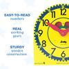 Carson Dellosa 13.5" x 13" Judy Clock, Analog Manipulative for Kids Learning to Tell Time, Circle Time Learning Center, Homeschool, and School Supplies view 3