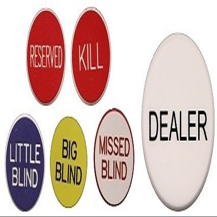 CHIPS and GAMES Professional Texas Holdem 5 Poker Dealer Button Package