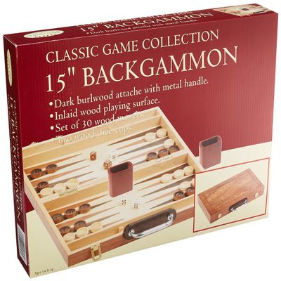 15" Burlwood Backgammon