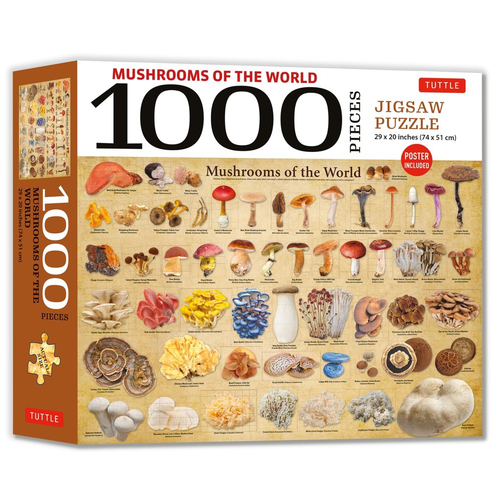 Mushrooms of The World - 1000 Piece Jigsaw Puzzle: for Adults and Families - Finished Puzzle Size 29 x 20 inch (74 x 51 cm); A3 Sized Poster