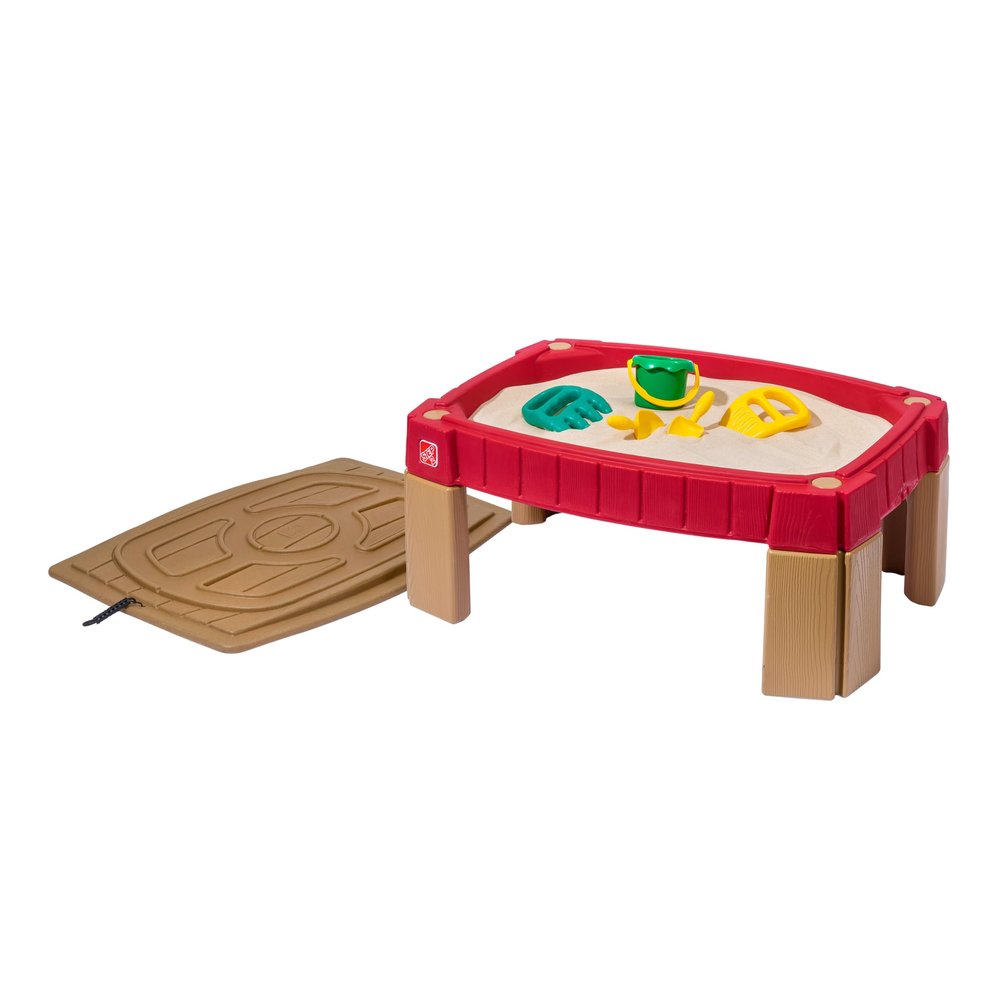 Step2 Naturally Playful Sand Table, Kids Sand Activity Sensory Table, 5 Piece Accessory Kit, Toddler Summer Outdoor Toys, 2+ Years Old