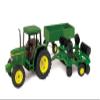 ERTL John Deere 6410 Tractor Toy Set - 1:32 Scale - Includes Wing Disk and Barge Wagon Toy - Articulated Parts and Free-Rolling Wheels - Collectible John Deere Tractor Toys - Ages 5 Years and Up view 1