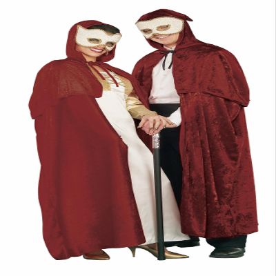 56" Hooded Velvet Cloak - Burgund Accessory