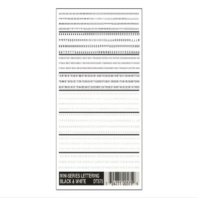 Lettering, Black & White Mini Series Dry Transfer Decals Woodland Scenics