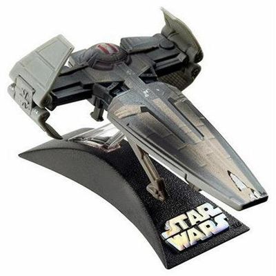 SITH INFILTRATOR Star Wars 3 INCH Titanium Series Die Cast Vehicle and Display Stand