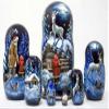 Golden Cockerel Silver Hoof Russian Nesting Doll 7pc./8" view 1