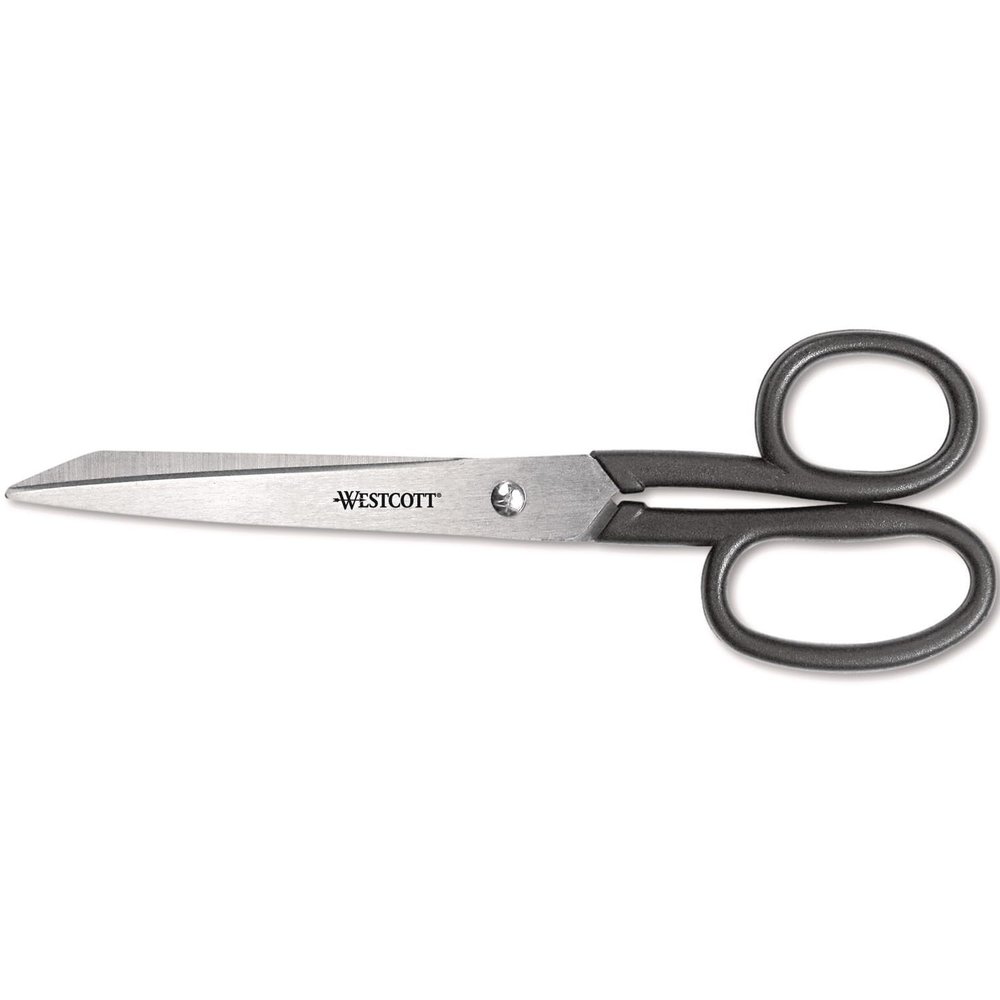 Westcott Shears, Left/Right Hand, 8", 3.75" Cut, Black and Silver Color