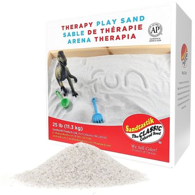 Sandtastik Therapy Play Sand - White, 25 lb (11.3 kg) Box - Fill Sensory Tables, Sand Trays & Water Tables! Formulated for Therapy Professionals & Teachers