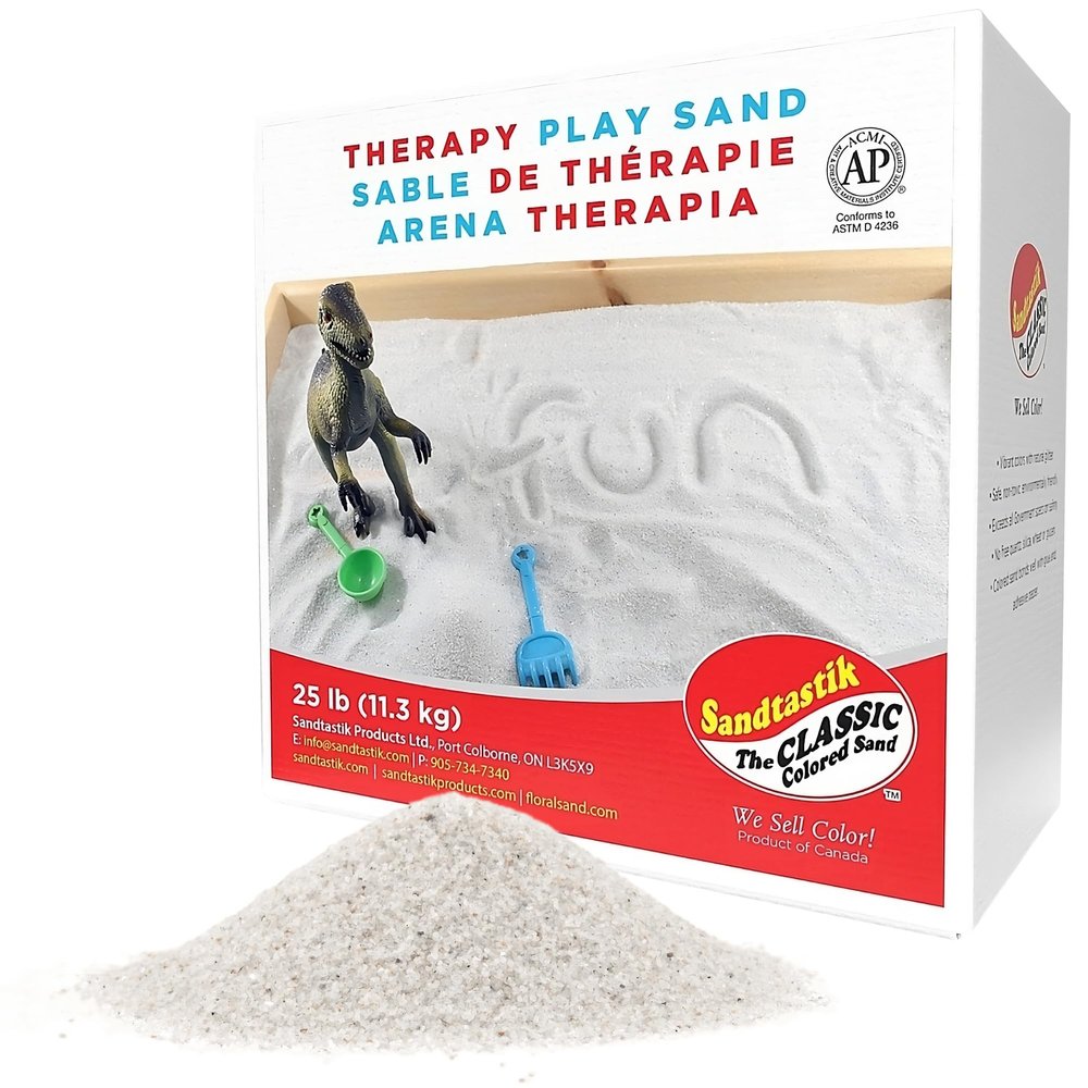 Sandtastik Therapy Play Sand - White, 25 lb (11.3 kg) Box - Fill Sensory Tables, Sand Trays & Water Tables! Formulated for Therapy Professionals & Teachers
