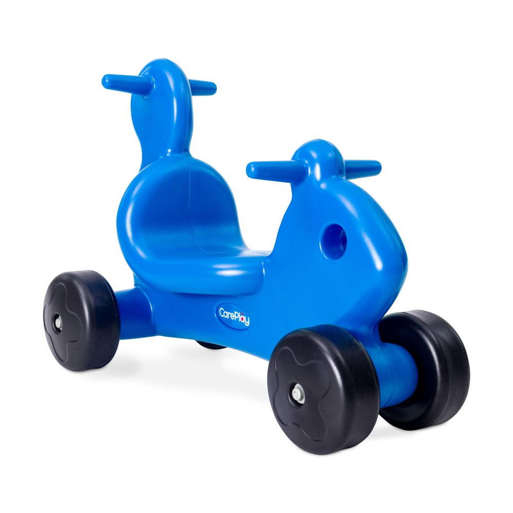Careplay 2-in-1 Squirrel Push & Ride-on Toy, Indoor & Outdoor Use, Low Profile Seat, Recommended for Children up to 50lbs, Durable Construction, Made in The USA, Blue