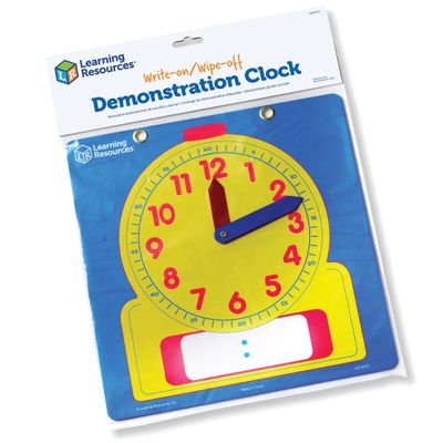 Learning Resources Write & Wipe Demonstration Clock - 1 Piece, Clocks for Teaching, First Grade Learning Games, Teaching Time Essentials, Homeschool Supplies, Classroom Supplies