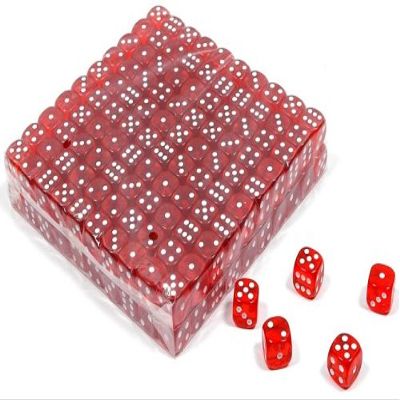 16 Millimeter Clear Red Dice - Set of 800