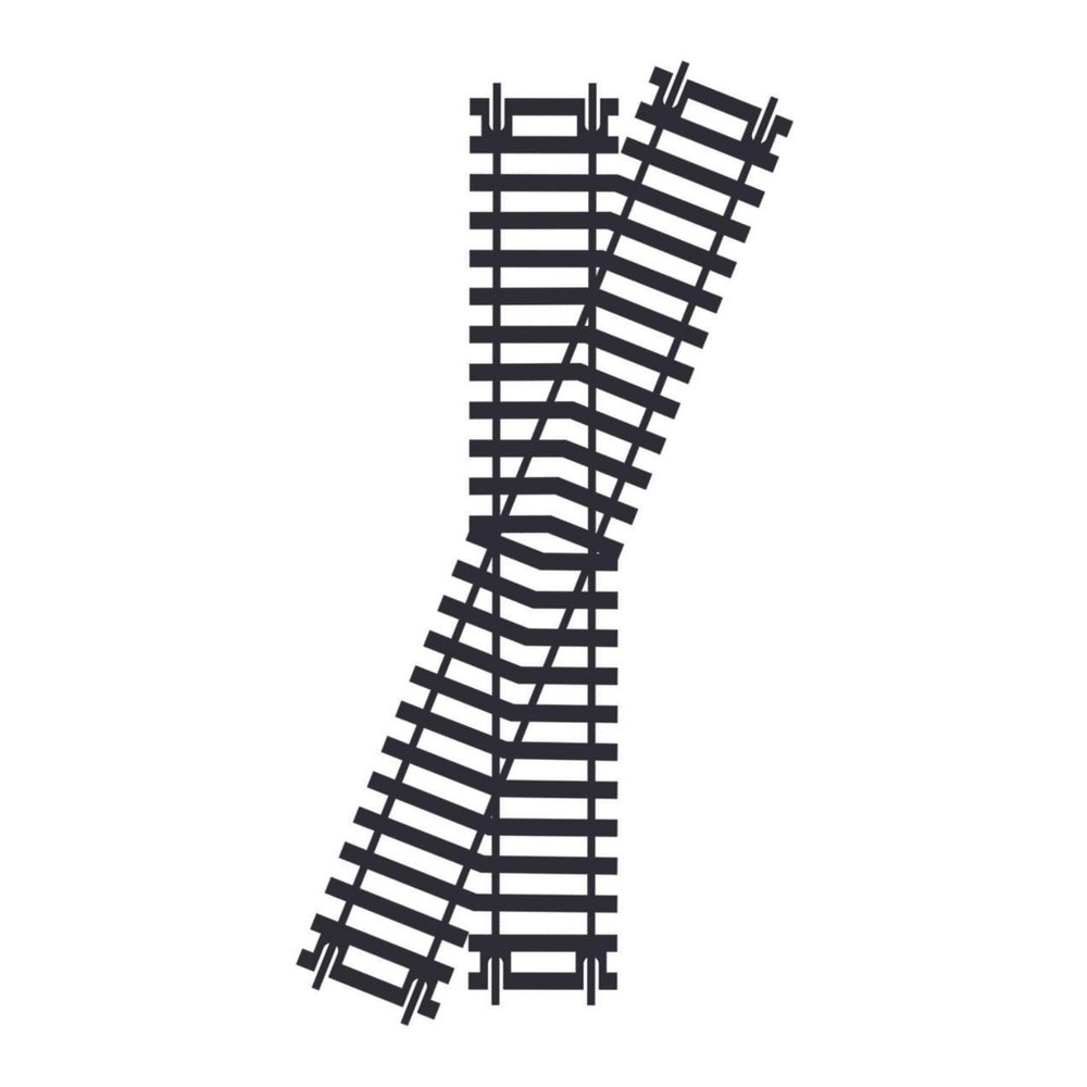 Hornby R614 OO Gauge Left Hand Diamond Crossing Track - Extra Track Pieces for Model Railway Sets, Model Train Track Pieces - Scale 1:76