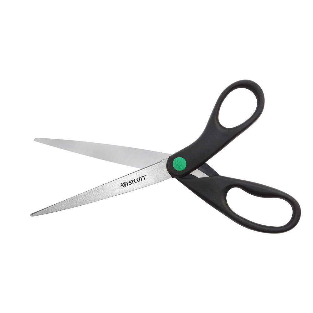 Westcott Kleenearth Recycled Scissors, Black, 9"