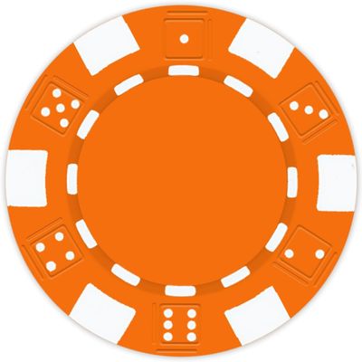 DA VINCI Pack of 50 Orange - DICE Design 11.5 gram Poker Chips