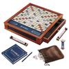 Scrabble Trophy Edition by WS Game Company | Deluxe Rotating Wooden Game Cabinet with Integrated Storage, Raised Letter Tile Grid, and Faux-Ivory Tiles | Premium Collector's Game Set for 2-4 Players view 1
