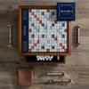 Scrabble Trophy Edition by WS Game Company | Deluxe Rotating Wooden Game Cabinet with Integrated Storage, Raised Letter Tile Grid, and Faux-Ivory Tiles | Premium Collector's Game Set for 2-4 Players view 2